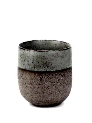 El yapımı stoneware kahve fincanı