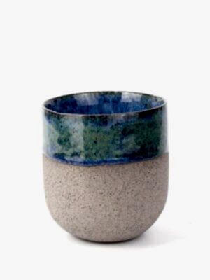 El yapımı stoneware kahve fincanı